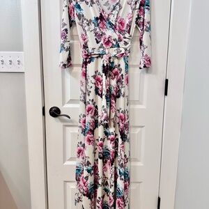 Pinkblush Maternity Floral Long Sleeve Maxi Dress